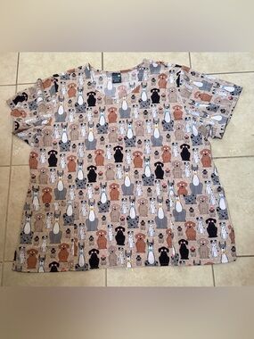 Zoe + Chloe Doggies Scrub Top
